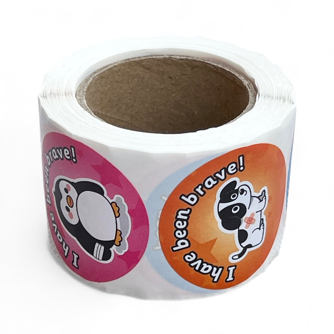 Bravery Stickers for Children, Round 38mm in Size, 3 Animal Designs