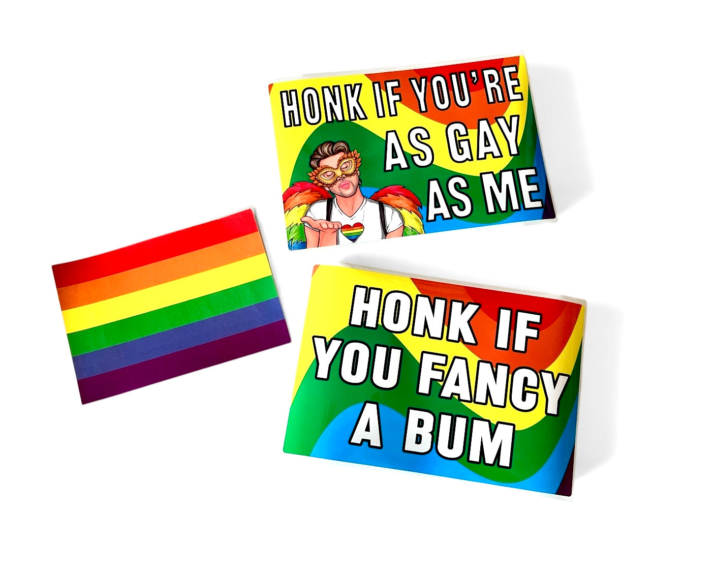 Funny Gay Bumper Sticker's, 3 Pc Set, Homosexual Vinyl Decal Sticker, LGBT