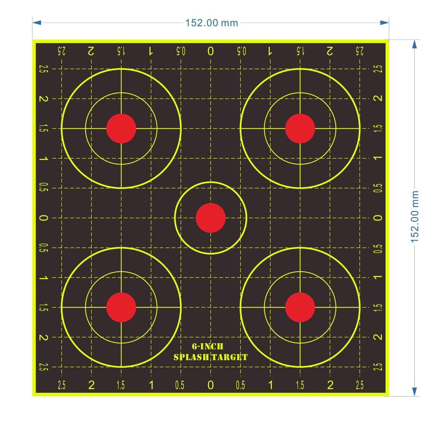 Splatter Type Shooting Targets, Size 6 inch x 6 inch