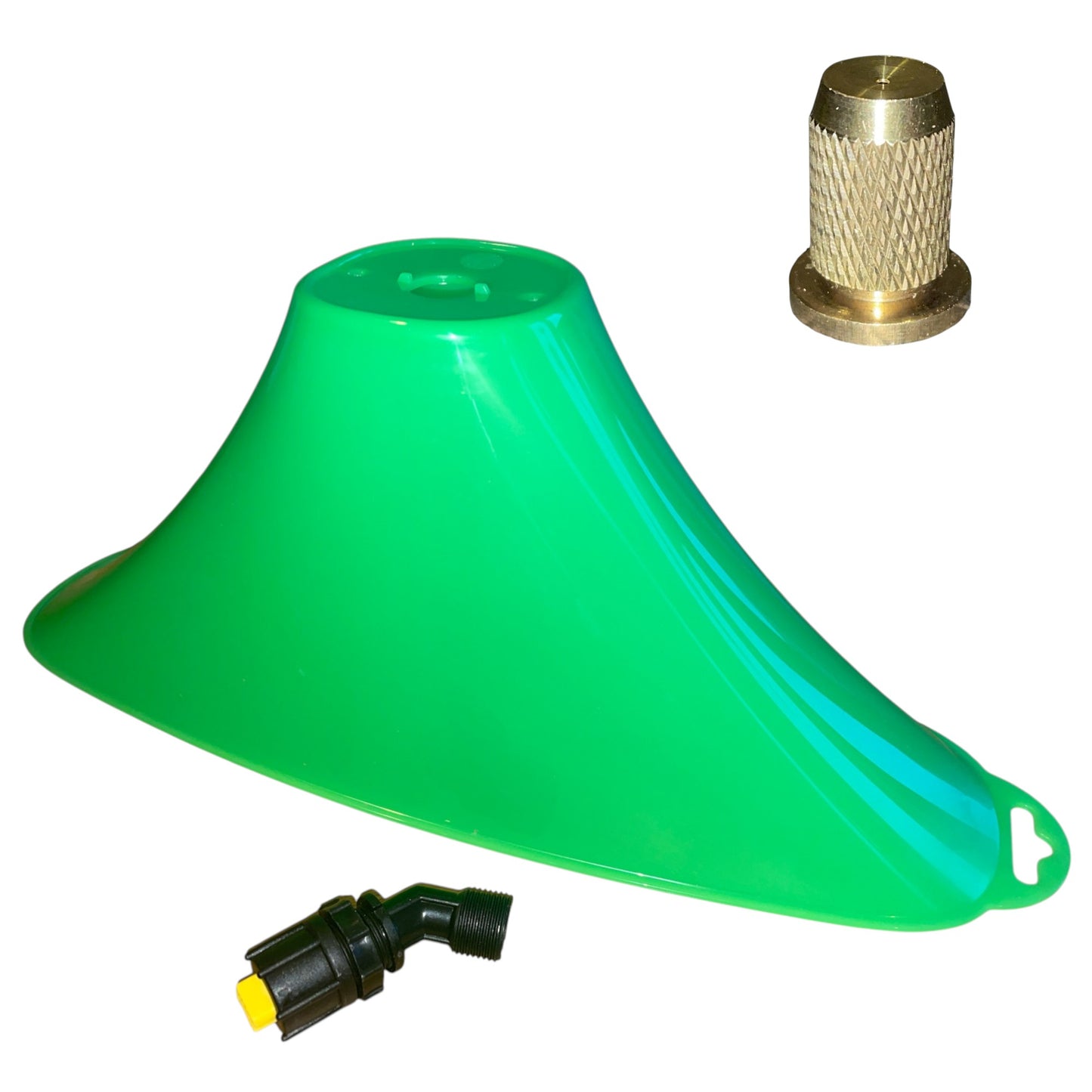 Oval Drift Guard Shield for Knapsack Pressure Sprayer – Anti-Drift Spray Hood with Elbow, Fan & Adjustable Brass Atomizing Nozzle, Size Large