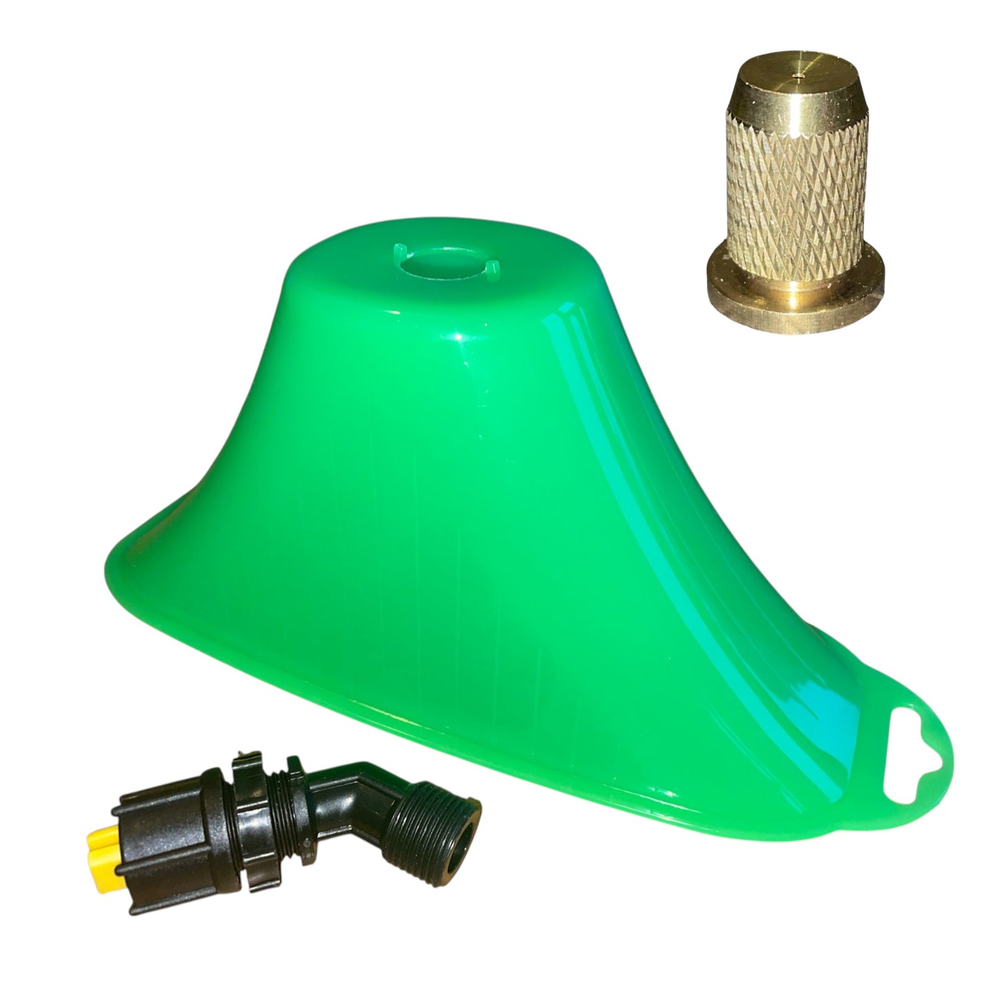 Oval Drift Guard Shield for Knapsack Pressure Sprayer – Anti-Drift Spray Hood with Elbow, Fan & Adjustable Brass Atomizing Nozzle, Size Small