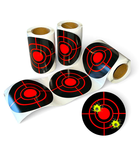 Splatter Shooting Target Stickers, Size 4 inch, 100mm, Reactive Self Adhesive Splash Effect Targets, Red & Black